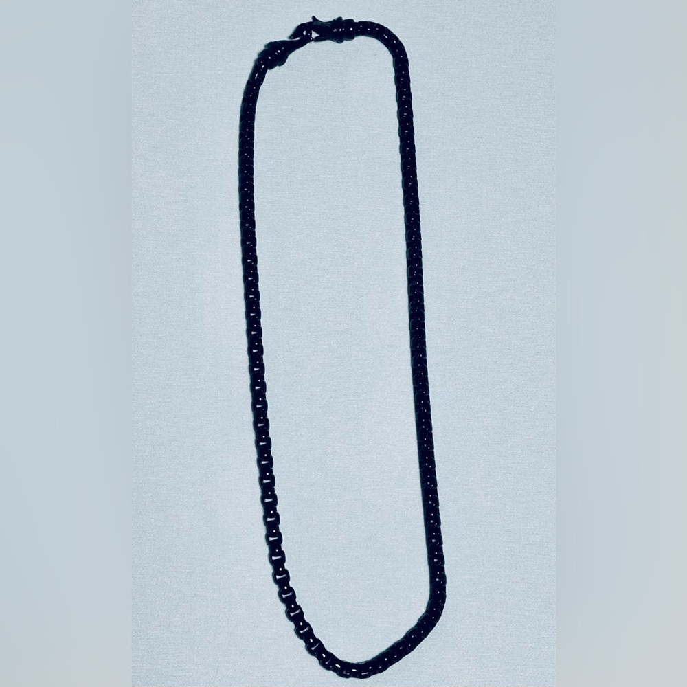 Men's Black Stainless Steel 5.5mm Box Chain 22" NEW Esquire Vibes VERY NICE 56g
